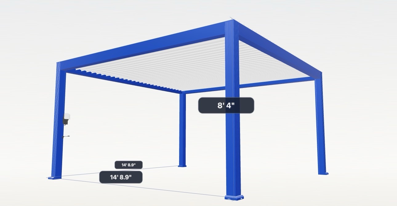 Skyy+ upgrade pergola in royal blue