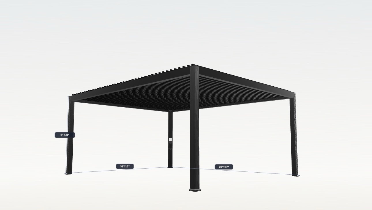 Skyy+ upgrade pergola in dark charcoal