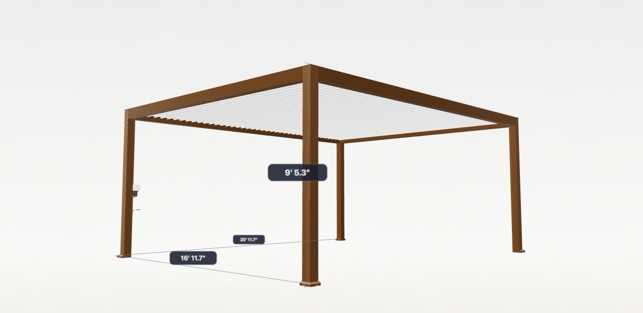 Brown freestanding custom pergola