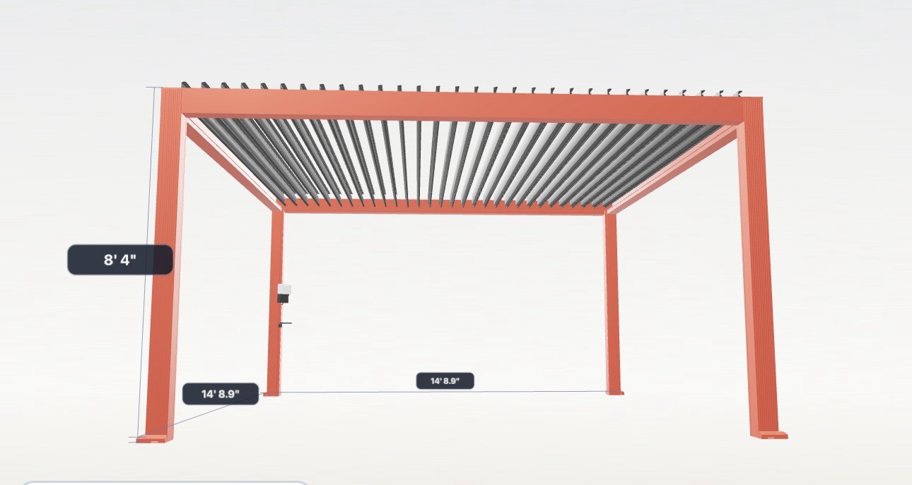 Skyy+ upgrade pergola in coral